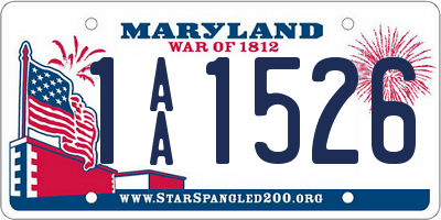 MD license plate 1AA1526