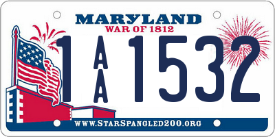 MD license plate 1AA1532