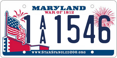 MD license plate 1AA1546