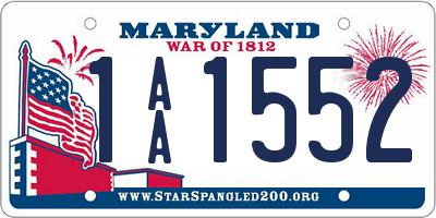 MD license plate 1AA1552