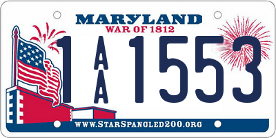 MD license plate 1AA1553