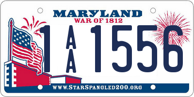 MD license plate 1AA1556