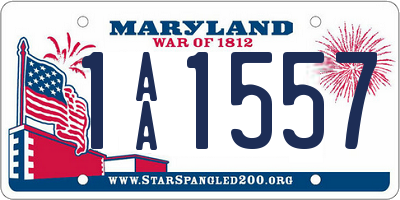 MD license plate 1AA1557