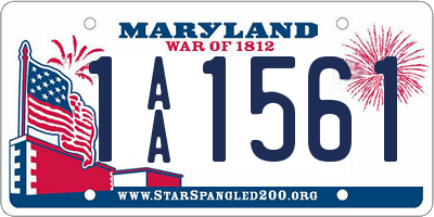 MD license plate 1AA1561