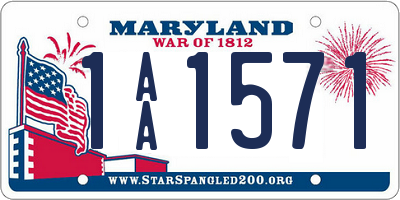 MD license plate 1AA1571