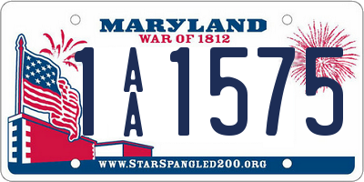 MD license plate 1AA1575