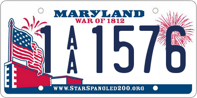 MD license plate 1AA1576