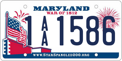 MD license plate 1AA1586