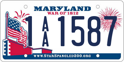 MD license plate 1AA1587