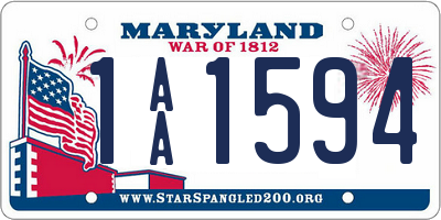 MD license plate 1AA1594