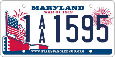 MD license plate 1AA1595