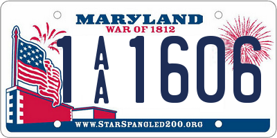 MD license plate 1AA1606