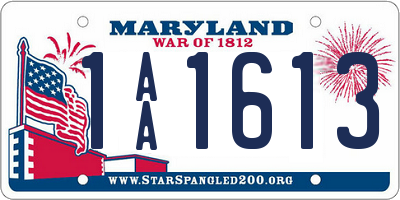 MD license plate 1AA1613