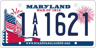 MD license plate 1AA1621