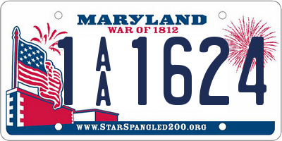 MD license plate 1AA1624