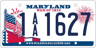 MD license plate 1AA1627