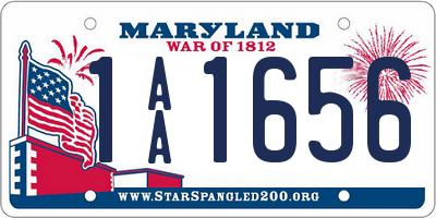 MD license plate 1AA1656