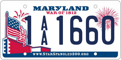 MD license plate 1AA1660