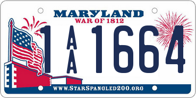 MD license plate 1AA1664