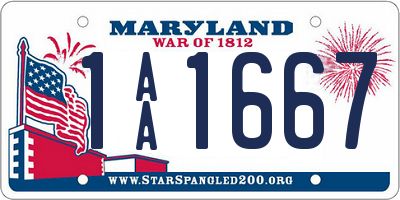 MD license plate 1AA1667