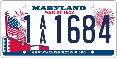 MD license plate 1AA1684