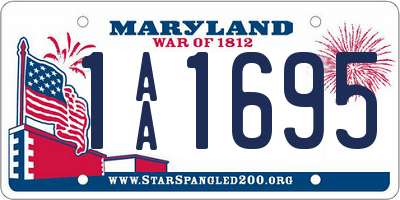 MD license plate 1AA1695