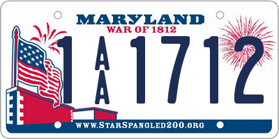 MD license plate 1AA1712