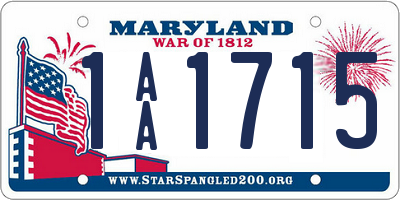 MD license plate 1AA1715