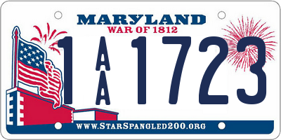 MD license plate 1AA1723