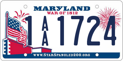 MD license plate 1AA1724