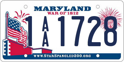 MD license plate 1AA1728