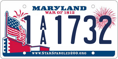 MD license plate 1AA1732