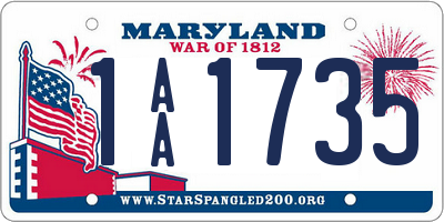 MD license plate 1AA1735