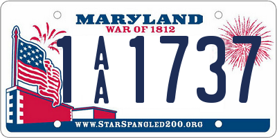 MD license plate 1AA1737