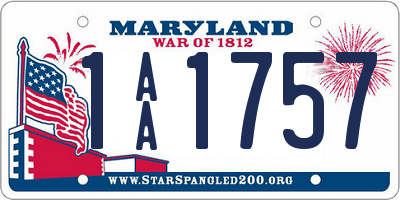 MD license plate 1AA1757