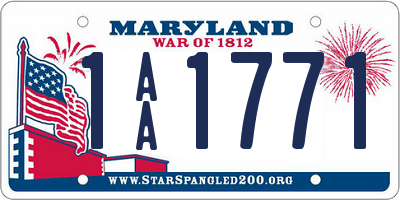 MD license plate 1AA1771