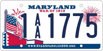 MD license plate 1AA1775