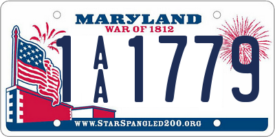 MD license plate 1AA1779