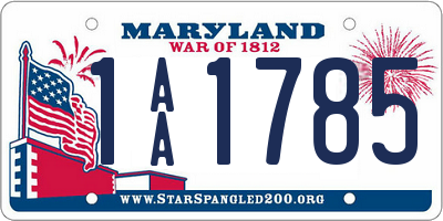 MD license plate 1AA1785