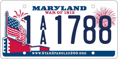 MD license plate 1AA1788