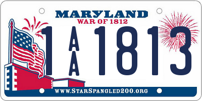 MD license plate 1AA1813