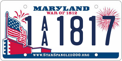 MD license plate 1AA1817