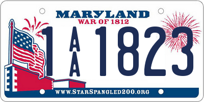 MD license plate 1AA1823