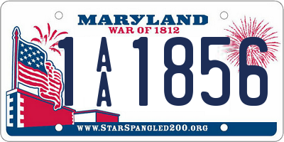 MD license plate 1AA1856