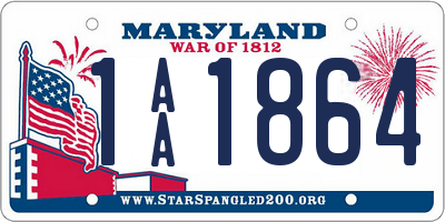 MD license plate 1AA1864