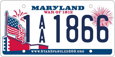 MD license plate 1AA1866