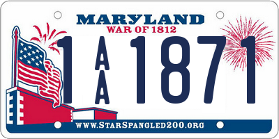 MD license plate 1AA1871