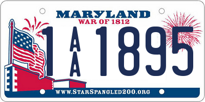 MD license plate 1AA1895