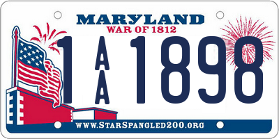 MD license plate 1AA1898