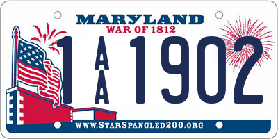 MD license plate 1AA1902